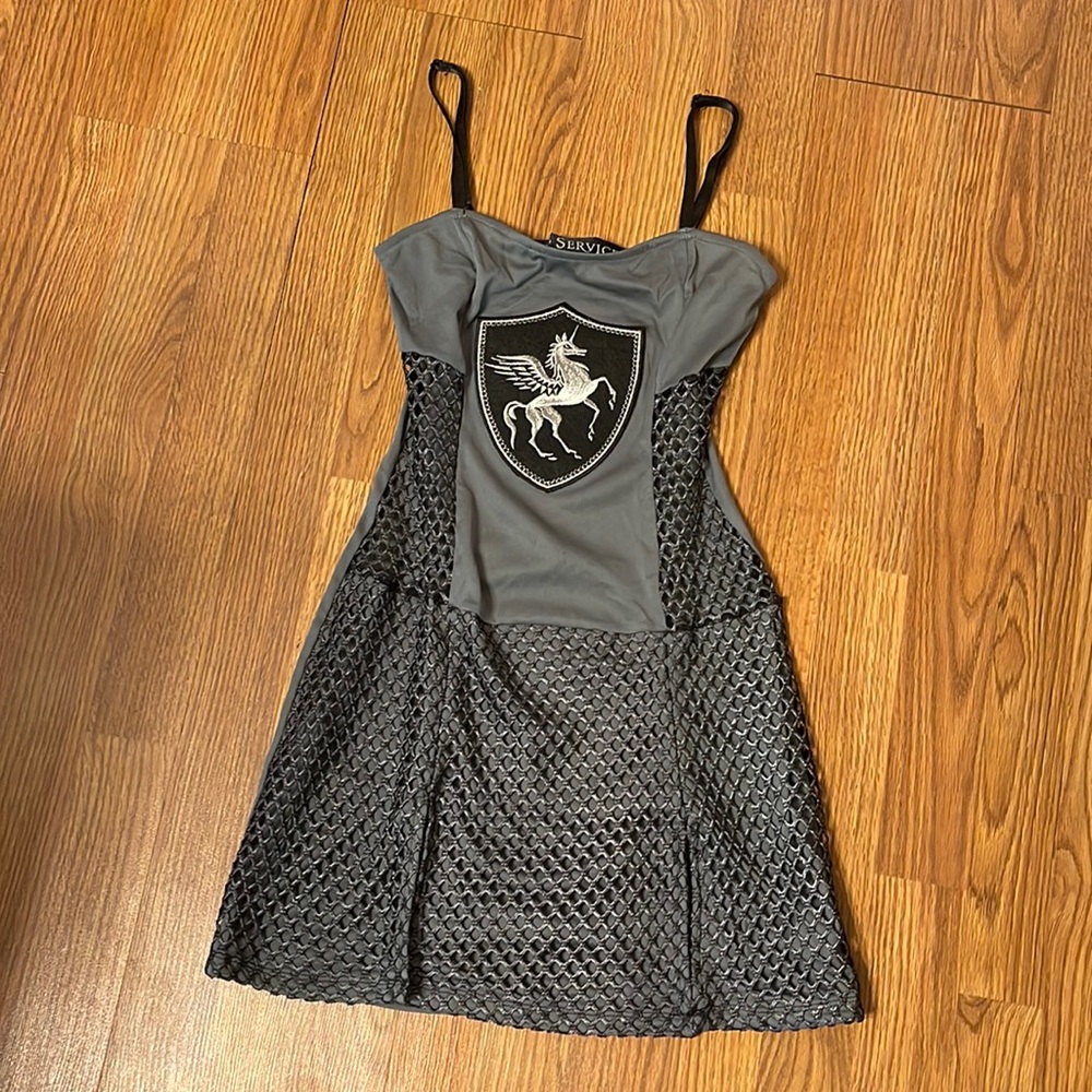 Lip Service Chainmail Knight Costume Dress Small Lip Service Micro Mini Dress